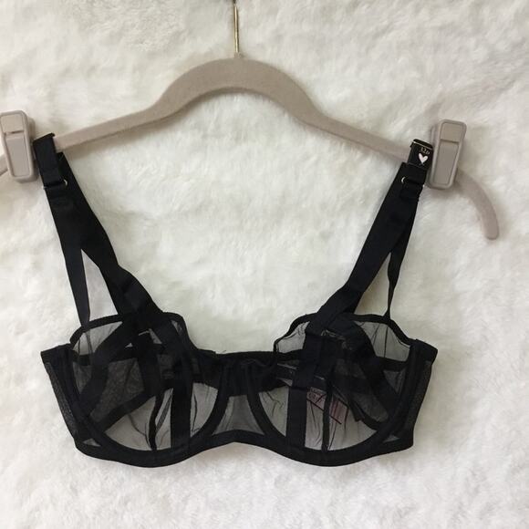 Victoria Secret Black Unlined Mesh Balconette Bra - Picture 7 of 10